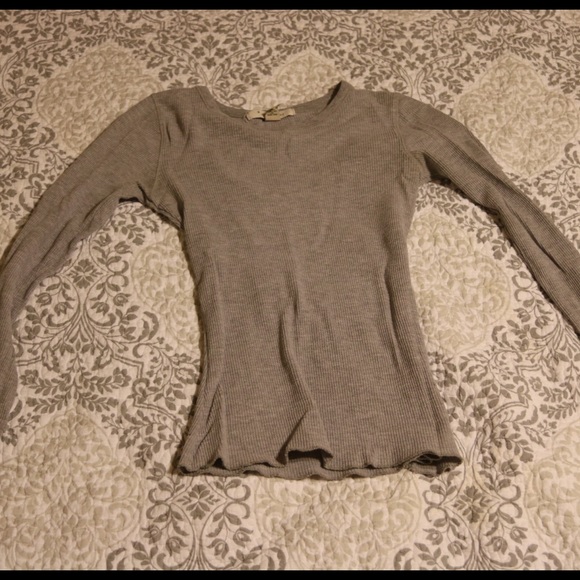 Grey long-sleeve Henley