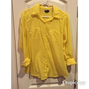 Yellow button up BDG/UO