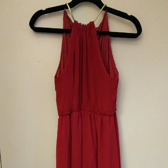 Dark maroon chiffon dress