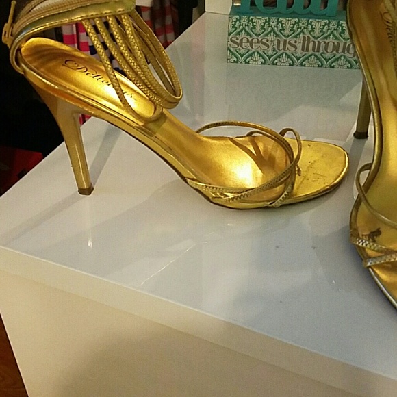 Gold heels (Worn once)