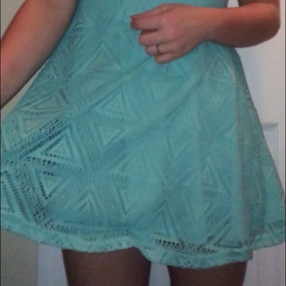 Teal mesh dress - Picture 2 of 3