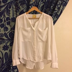Anthropologie - Maeve White Button Down Blouse