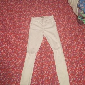 Topshop Leigh Torn White pants