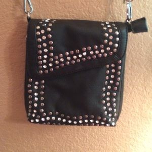 Black studded satchel