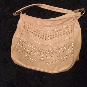 Tan studded purse