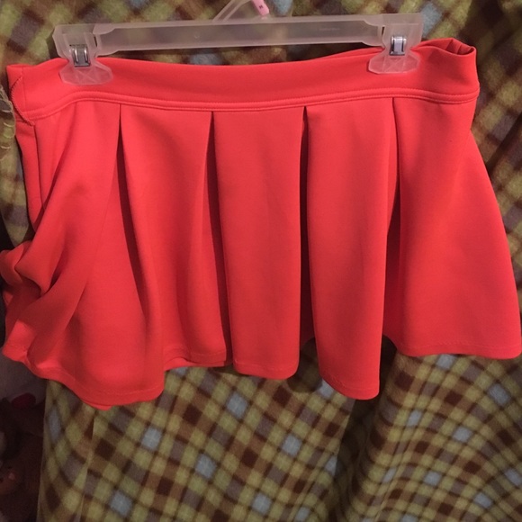 Neon Orange Flared Skirt - Picture 1 of 2