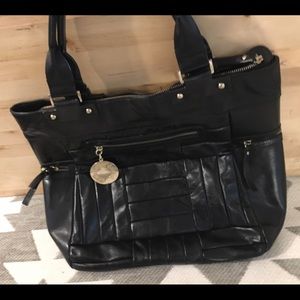 Charles David Black Leather Tote