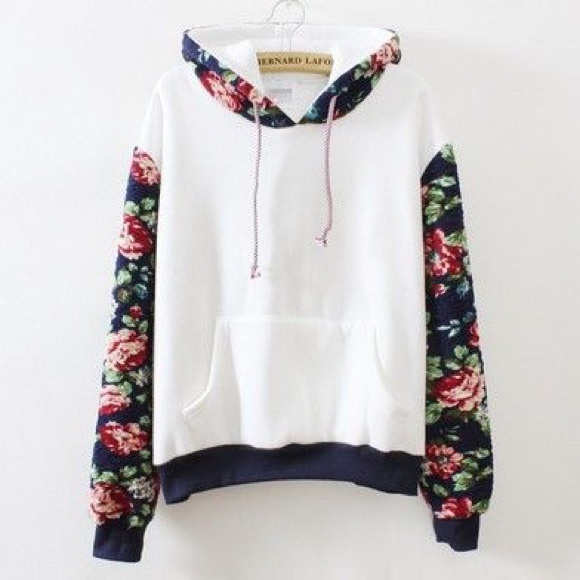 White floral hoodie