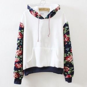 White floral hoodie