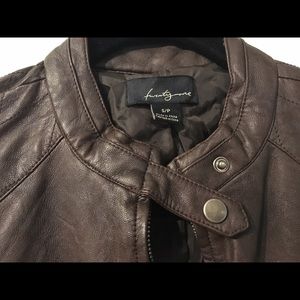 Forever pleather dark chocolate brown jacket