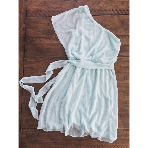 Express one shoulder dress [MINT/SEAFOAM GREEN]
