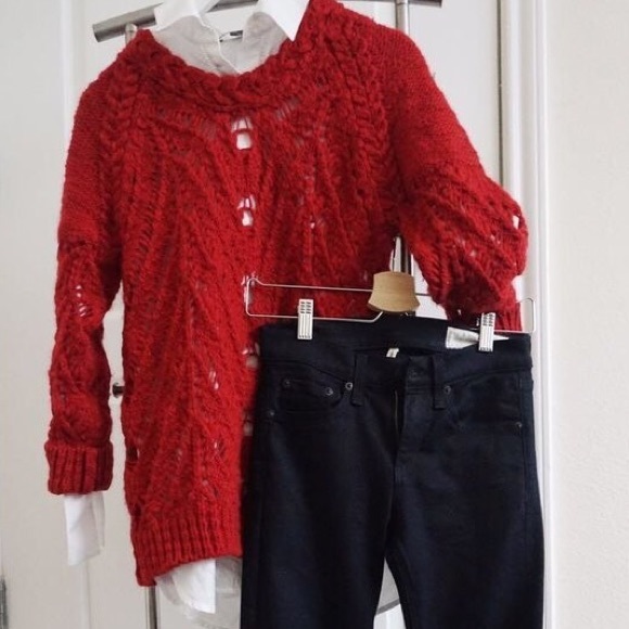 IRO Melacy Chunky Sweater in Red Size S MSRP$445