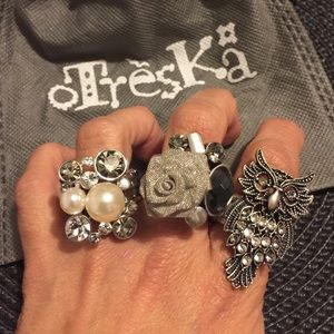 3 Silver Treska Rings