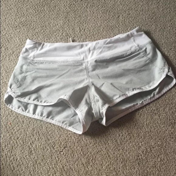 Gray silver lululemon run speed shorts 6
