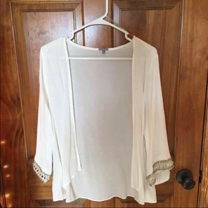 White Polyester Cardigan