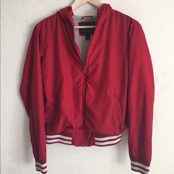 Red zip up hoodie