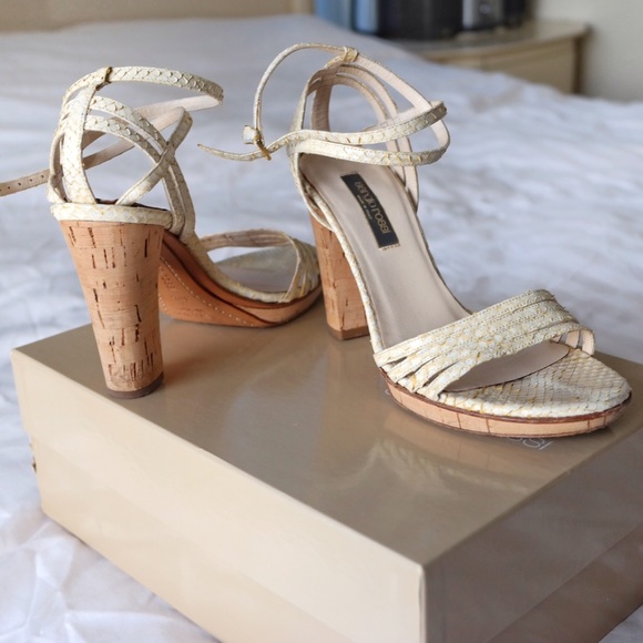 Sergio Rossi Strappy Cork Heels