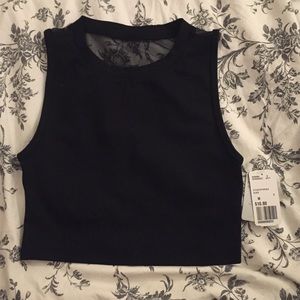 Black Workout Crop Top