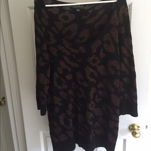 Metallic leopard print sweater