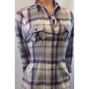 Tunic Style Plaid Shirt