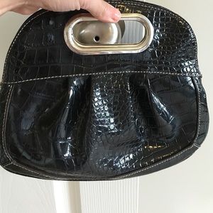 Nine West black vinyl purse