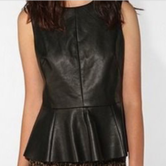 vegan Leather Peplum tank top
