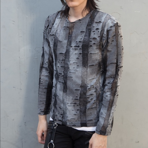 Shrine Sweaters - Shrine of Hollywood Distressed Zombie Top Sweater Shrine Sweaters - Shrine of Hollywood Distressed Zombie Top Sweater