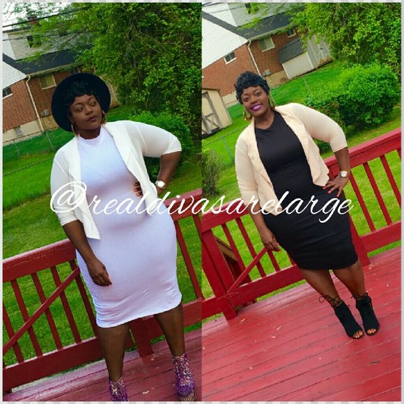 Ivory (white) layered blazer - Picture 2 of 2