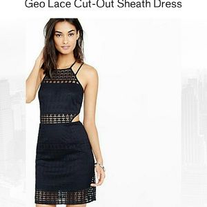 Express Geo lace cut out sheath dress