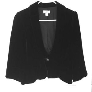 Ann Taylor Loft navy velvet blazer