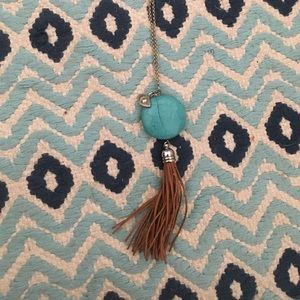 Gold chain tassel necklace