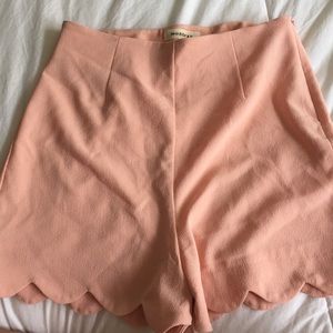 💎Peach scalloped high waisted shorts