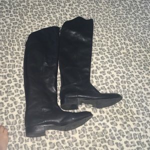 Over the knee black boots