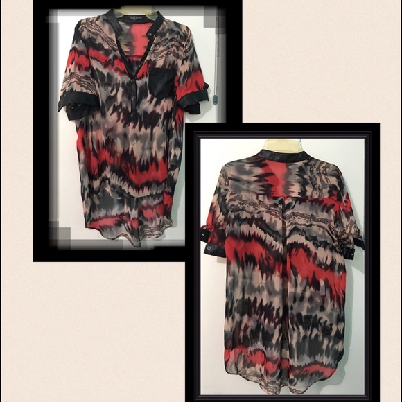 ❌HiLow Sheer Blouse❌ - Picture 3 of 3