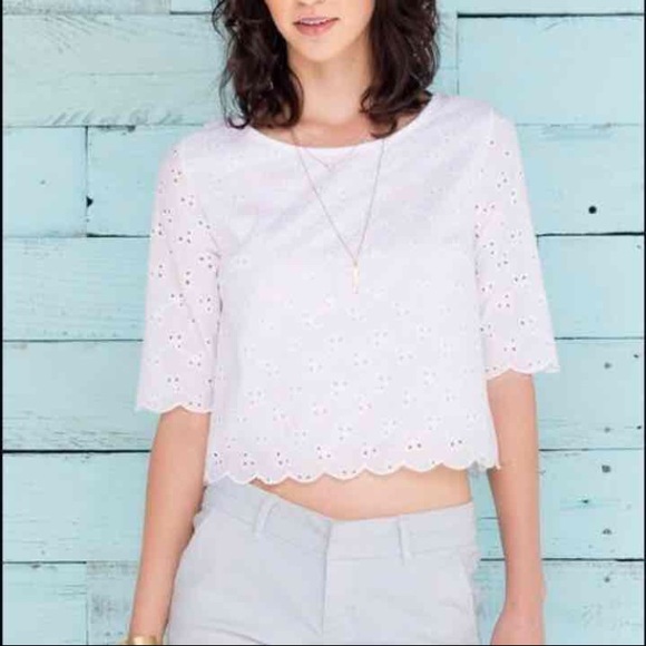 White Eyelit Francesca's Crop Top