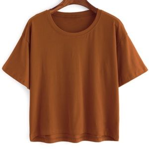 crew neck rust brown tee