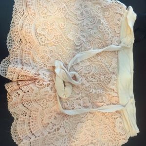 Cream/Pink Rue 21 Lace Shorts.