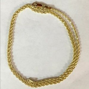 14k gold rope Italian chain necklace, 18",1.5mm