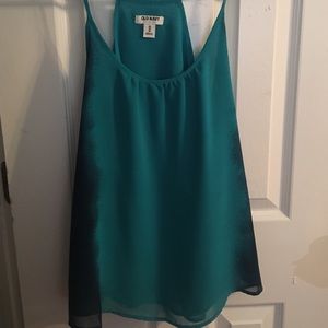 Turquoise and navy blue tank top (extra small)