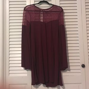 Kendall & Kylie Maroon Long sleeve Dress