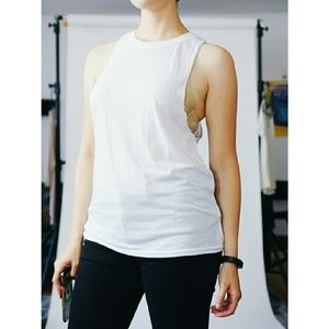 White Muscle Tee