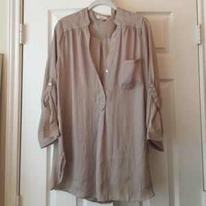 Forever 21 silk tan blouse size medium