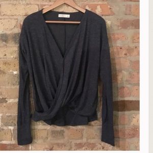 Abercrombie navy wrap top (re-posh)