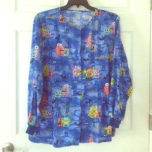 Halloween Scrub Top and Scrub Jacket
