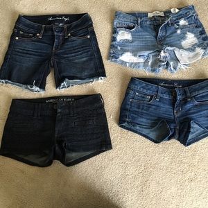 3 American eagle shorts, 1 pair of hollister