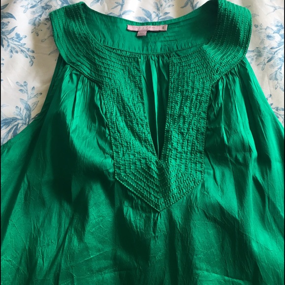 Elegant jade green silk dress