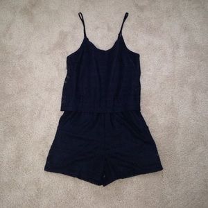 Rewind navy blue romper!