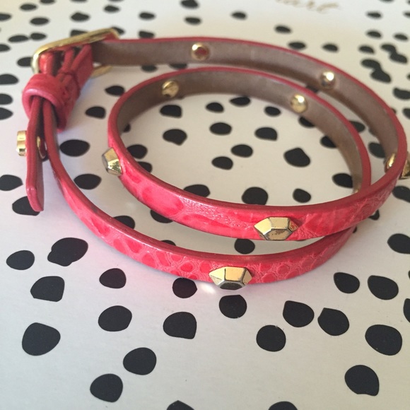 Stella & Dot Red Leather Bracelet - Picture 1 of 2