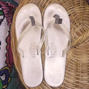 White Rainbow flip flops