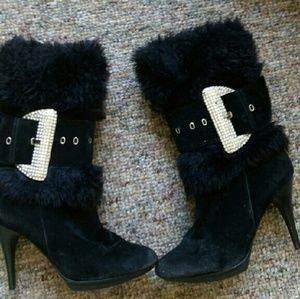 Sexy Black fur heels